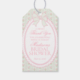 Green Vintage Fancy Floral Bridal Shower Favours Gift Tags