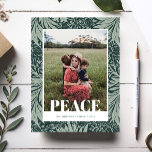 Green Vintage Floral Photo Christmas Card<br><div class="desc">Green Vintage Floral Photo Christmas Card</div>