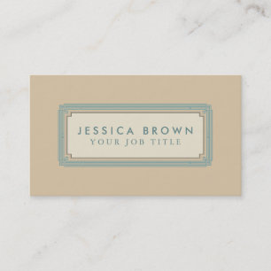 Green vintage frame custom business card. card