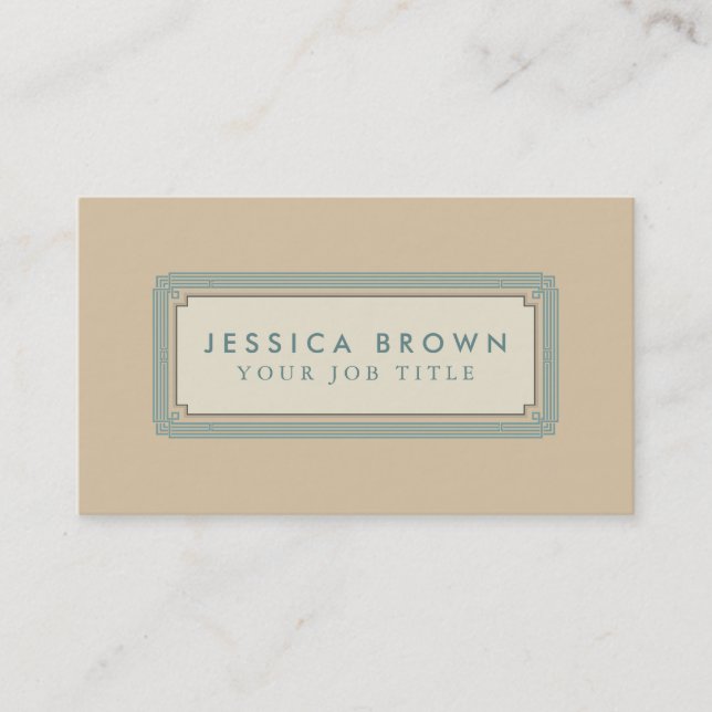 Green vintage frame custom business card. card (Front)
