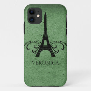 Green Vintage French Flourish iPhone 11 Case