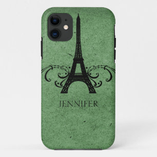 Green Vintage French Flourish iPhone 11 Case