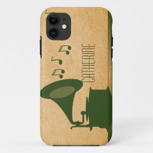 Green Vintage Gramophone BT ID iPhone 5 Case