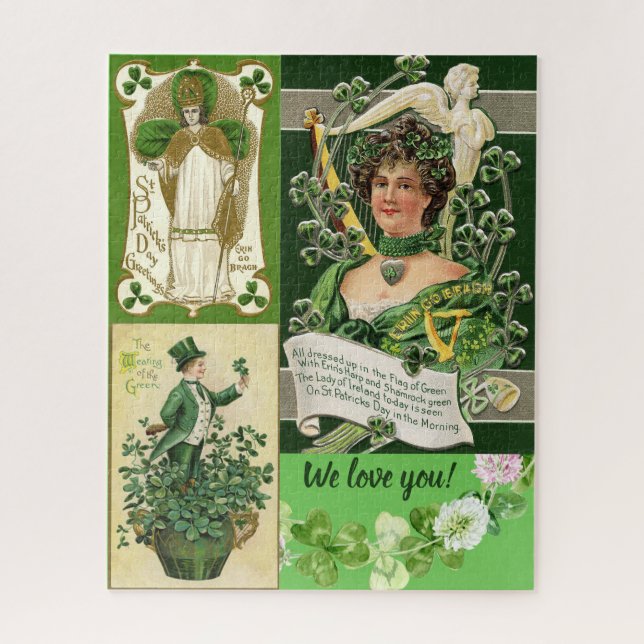 Green Vintage Jigsaw Puzzle (Vertical)