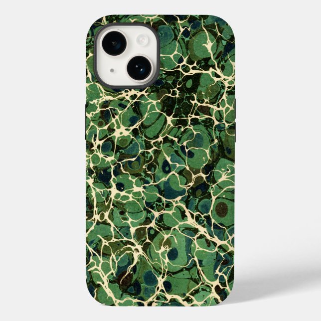 Green Vintage Marbled Paper Case-Mate iPhone Case (Back)