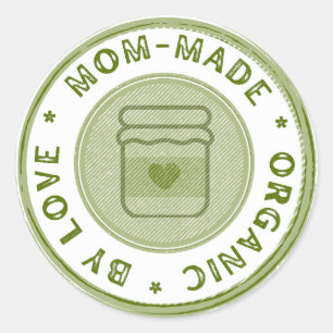 Green vintage Mum-made with love Sticker