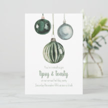 Green Vintage Ornaments Tipsy & Toasty Party