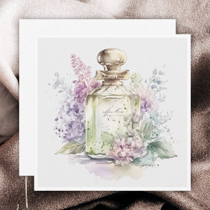 Green Vintage Perfume Bottle Flat Card