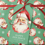 Green Vintage Retro Santa Claus Christmas Gift Tags<br><div class="desc">Add a nostalgic touch to your gifts with these green vintage Santa Claus Christmas gift tags. Featuring a charming retro Santa illustration with festive snowflakes, these tags are perfect for adding personality and warmth to your holiday presents. The classic Santa design against the green background creates a stylish contrast that...</div>