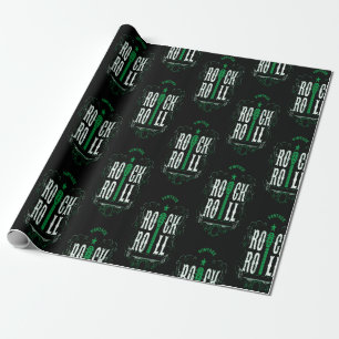 Green Vintage Rock And Roll Wrapping Paper
