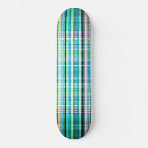 Green vintage rough stripes pattern skateboard