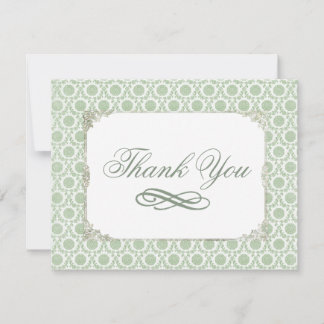Green Vintage Shabby Bridal Thank You Card