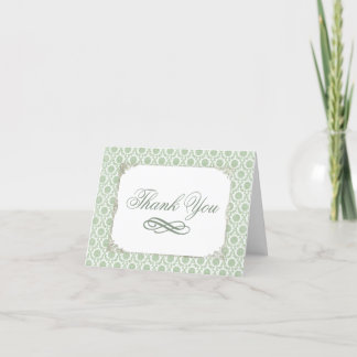 Green Vintage Shabby Bridal Thank You Card