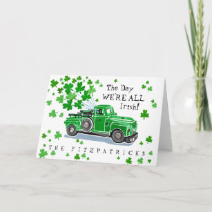 Green Vintage Truck St. Patrick's Day Card