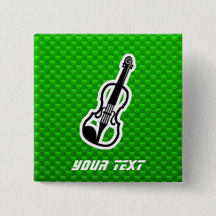 Green Violin 15 Cm Square Badge