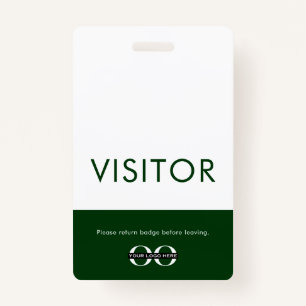 Green Visitor Pass with Customisable Logo ID Badge