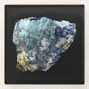 Green Vivianite Crystal Glass Effect Mineral Art Coaster