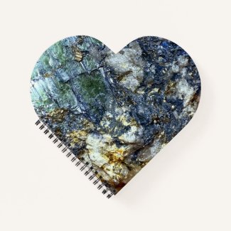 Green Vivianite Crystal Notebook Heart Valentine