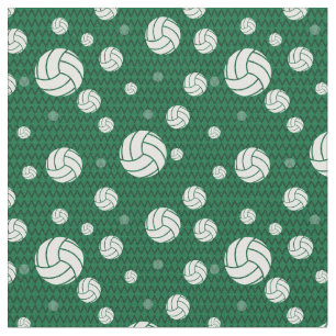 Green Volleyball Chevron Patterned Fabric