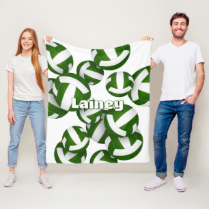 green volleyball club colors sports room decor fleece blanket