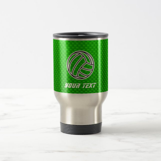 Green Volleyball Travel Mug (Center)