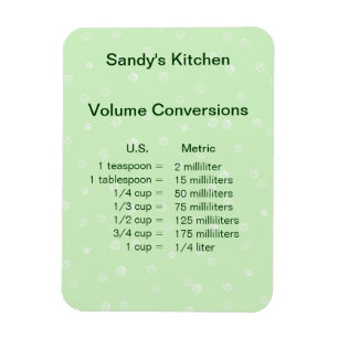 Green Volume Conversion Cooking Magnet