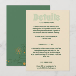 Green Vosvos Minimal Wedding Enclosure Card
