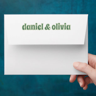 Green Vosvos Minimal Wedding Envelope