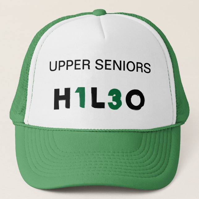 GREEN W/GREEN WRITING TRUCKER HAT (Front)