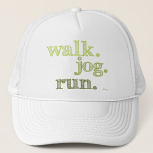 GREEN WALK JOG RUN (font SHADED) Trucker Hat