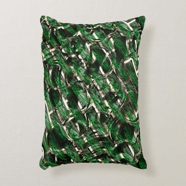 Green 'wall' effect and darkest bubbles? decorative cushion (Front(Vertical))