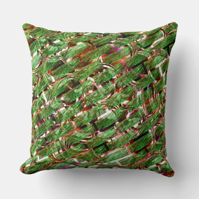 Green wall effect or bubbles salmon colour? cushion (Front)