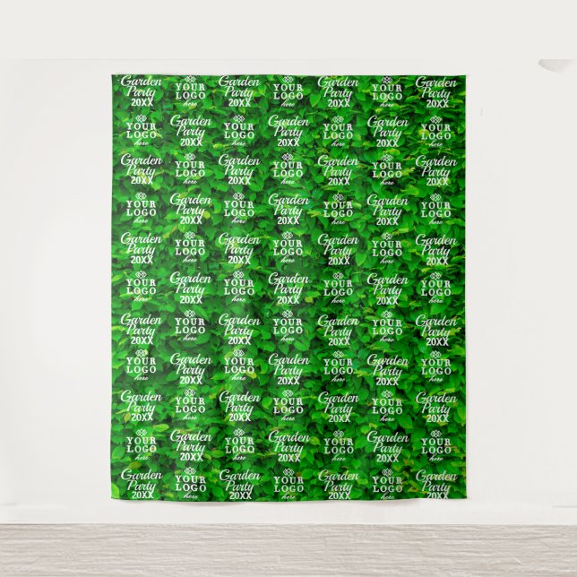 Green Wall Garden Party Backdrop Step and Repeat Tapestry (Front)