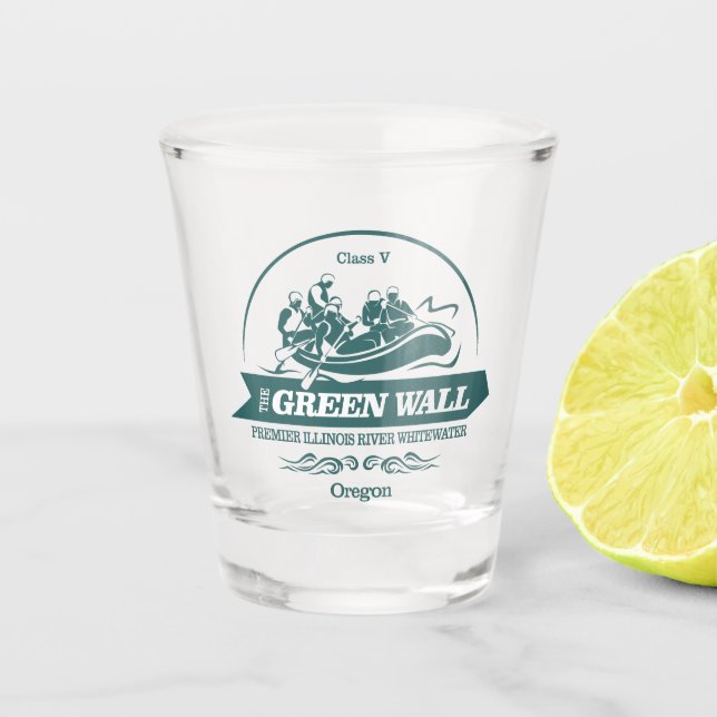 Green Wall (rafting 2) Shot Glass (Front)