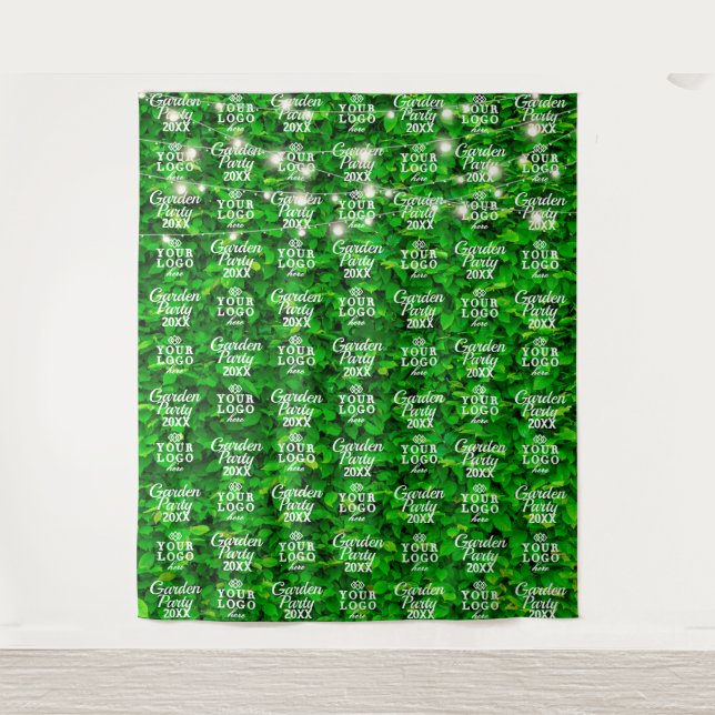 Green Wall Twinkling Lights Party Backdrop Tapestry (Front)
