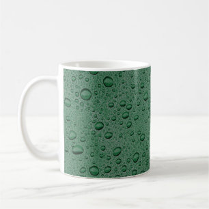 Green water droplets coffee mug