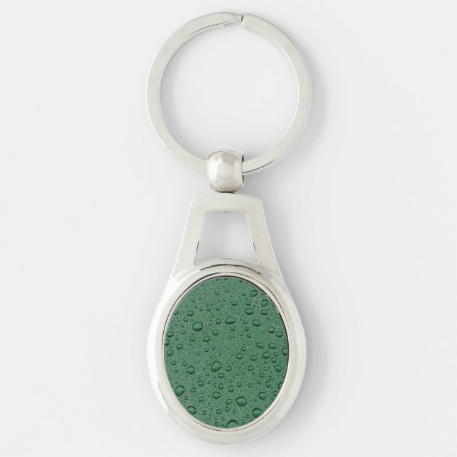 Green water droplets key ring (Front)