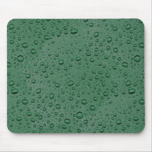 Green water droplets mouse mat