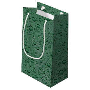 Green water droplets small gift bag