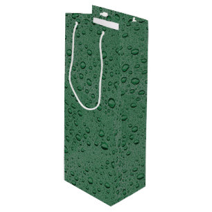 Green water droplets wine gift bag