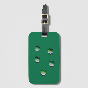 Green water drops water art luggage tag