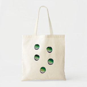 Green water drops water art tote bag