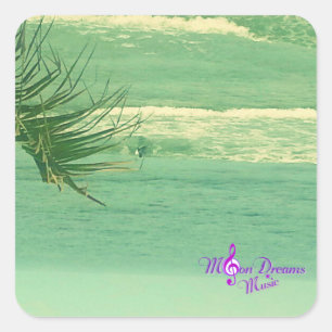 Green Water Ocean Square Sticker