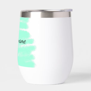 Green watercolor add name text message here throw 