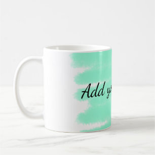 Green watercolor add name text message here throw coffee mug