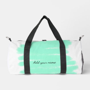 Green watercolor add name text message here throw  duffle bag