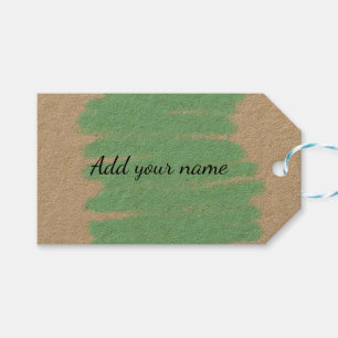 Green watercolor add name text message here throw gift tags