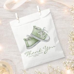Green Watercolor Baby Booties Baby Shower Favour Bags
