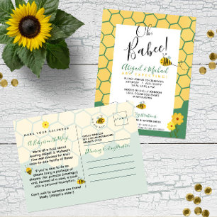 Green Watercolor Bumble Bee 🐝 Budget Baby Shower Postcard