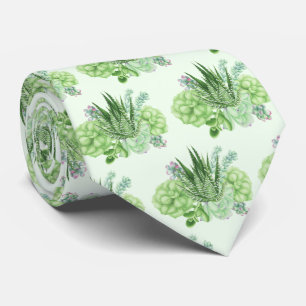 Green Watercolor Cacti Tie